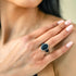 Oversize Oval Silicone Ring with Metal Frame & Stones by Rinfit